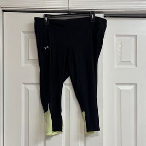Under Armour Black Leggings with Neon Yellow Trim